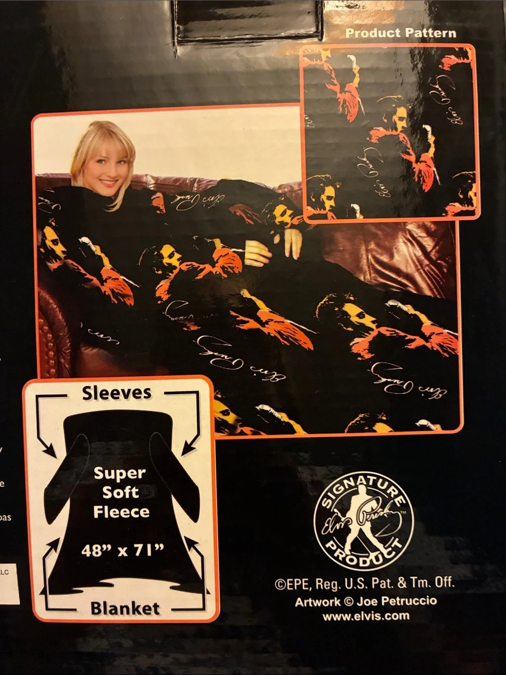 Elvis Presley Comfy Throw Sleeved Blanket - Black & Red
